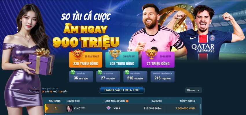 Đặt cược hăng say ẵm về ngay 900 triệu